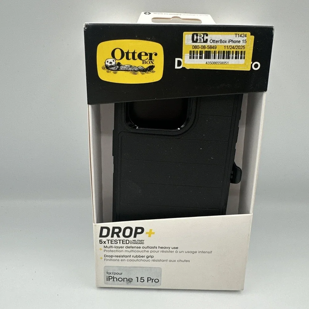 OtterBox‎ Defender Pro for Apple iPhone 15 Pro Black Rugged Case - New